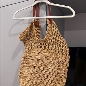 Banana Republic Tan Crochet Tote Bag
